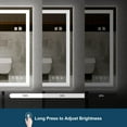 thumbnail image 4 of FUNTOUCH 40x28 Inch LED Bathroom Mirror - Anti-Fog, Stepless Dimmable 3 Color, UL Listed, IP54 Waterproof, 4 of 9