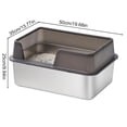 thumbnail image 2 of Large Stainless Steel Cat Litter Box with High Rim, Open Top Metal Litter Tray for Mess Control,Deep Pet Potty, Easy to Clean, Practical Easter Decorations for Pet Home, White, 2 of 3