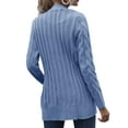 thumbnail image 4 of Jumpingount Suéter de mujer con cuello en V Botón Prendas de abrigo Abrigo de otoño de punto de manga larga Prendas para la parte del cuerpo Azul S, 4 of 6