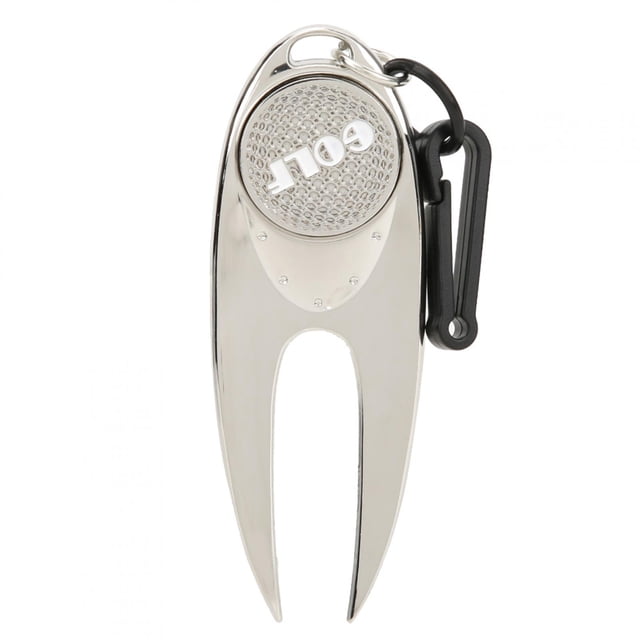 Herwey Outil de Divot de Golf en Métal Outil de Réparation de Divot, Accessoire de Réfection d'Outil de Réparation de Fourche de Golf en Métal Antidérapant Portable de Qualité
