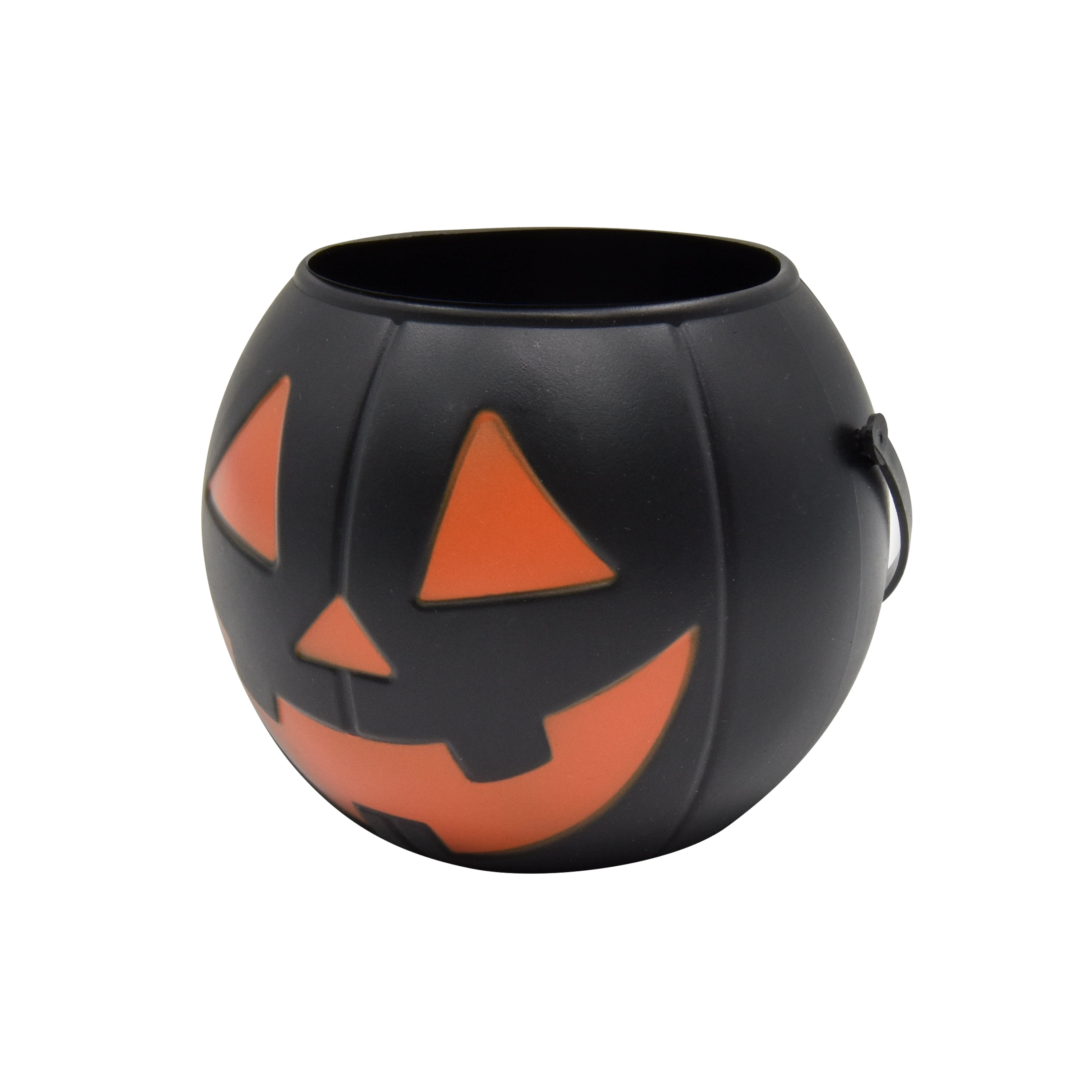 Halloween Jack O’Lantern Mini Candy Bucket, Black, Plastic, 3.5 in, by Way to Celebrate