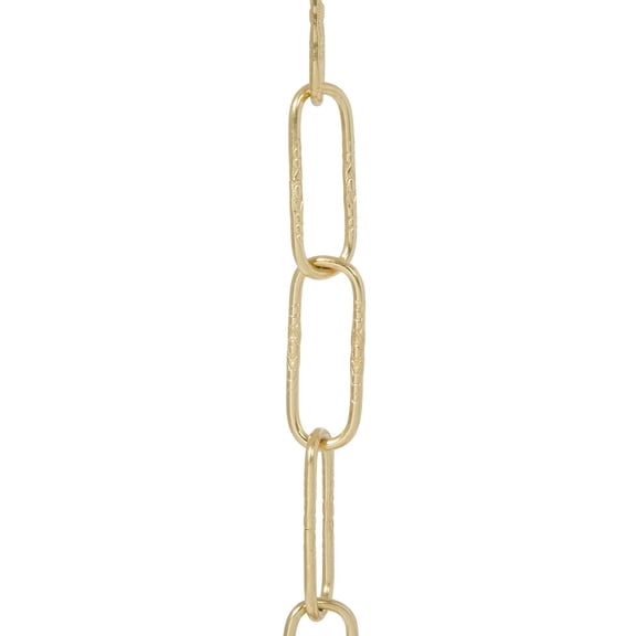 B&P Lamp 10 Gauge Embossed Decorative Steel Chain, Brass Plated