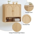 thumbnail image 5 of Wirrytor Modern Fluted Medicine Cabinet Storage, Wooden Bathroom Wall Cabinet with Hanging Rod Adjustable Shelf, Natural Oak, 5 of 9