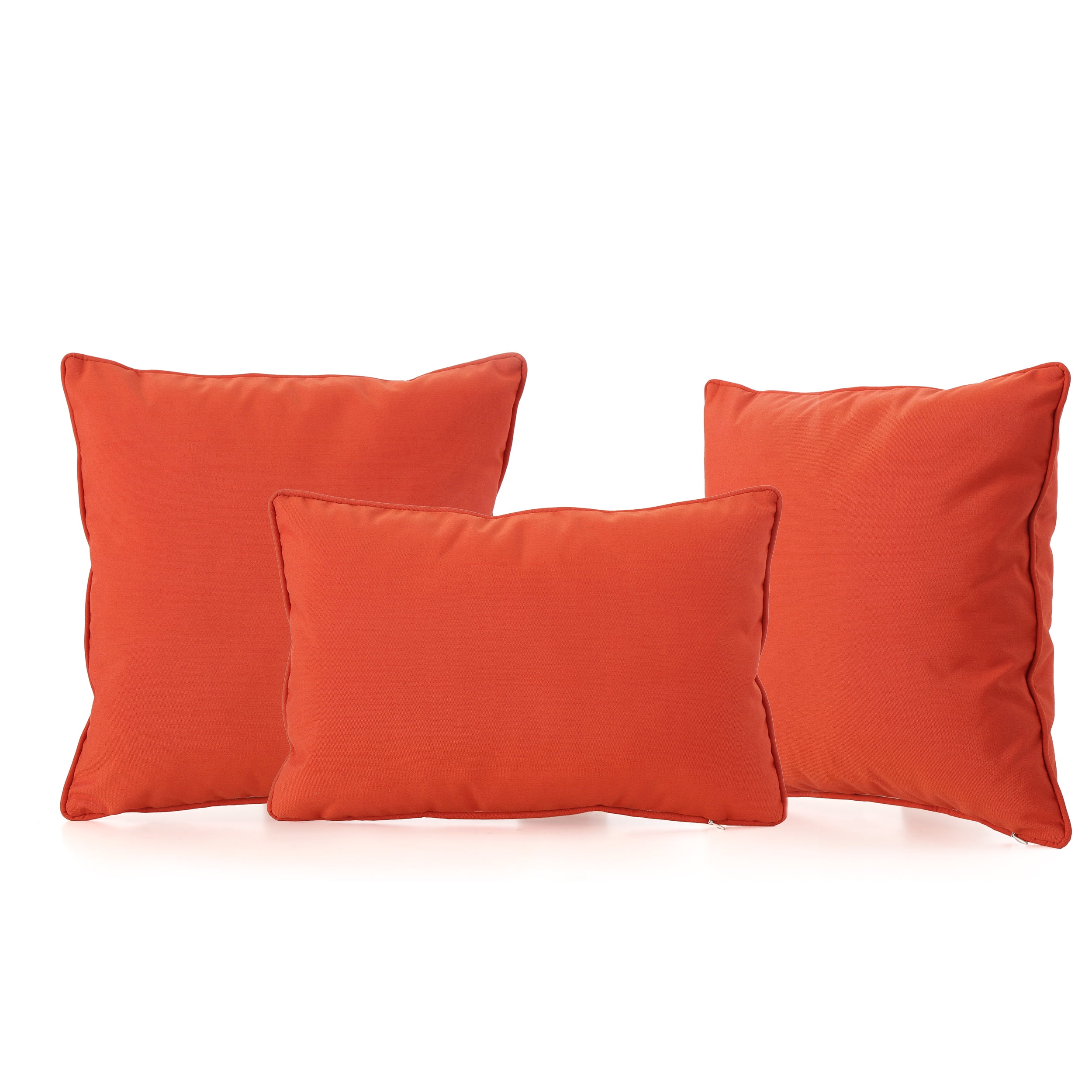 Orange Throw Pillow Set Bright Zig Zag Geometric Orange Scatter Cushions