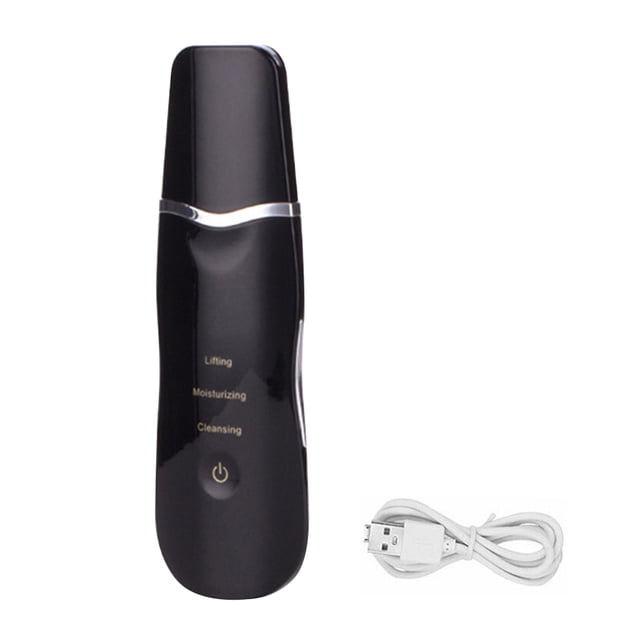 Guardurnaity Depurador ultrasónico de la piel Limpieza profunda Depurador facial eléctrico Vibrador Limpieza facial Espátula para la piel Peeling Tratamientos faciales Negro Guardurnaity CE000117-02B
