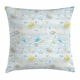 thumbnail image 1 of Crabs Decor Throw Pillow Cushion Cover, Maritime Decor Crabs and Seashells on Spotty Background Decorative Print, Decorative Square Accent Pillow Case, 24 X 24 Inches, Blue and Yellow, by Ambesonne, 1 of 2