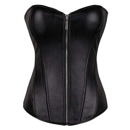 Fesfesfes Women Solid Overbust Corset Bustier Lingerie Top Gothic Shapewear Punk Underwear Plus Size Clearance $10