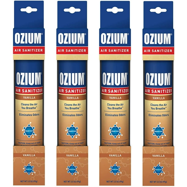 Ozium Vanilla Air Freshener & Sanitizer Spray (3.5 oz) 4 Pack
