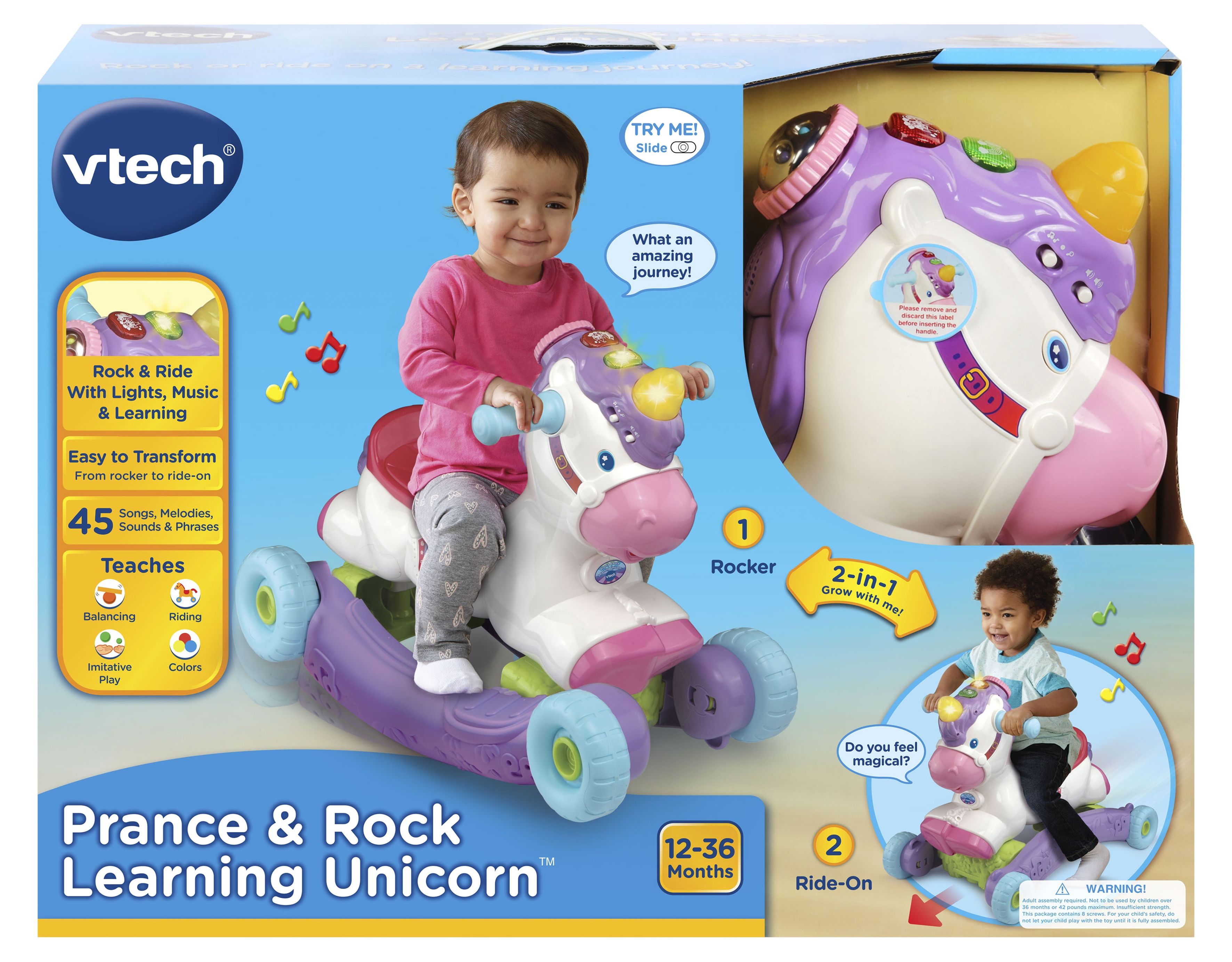 VTech Prance and Rock Learning Unicorn, Rocker to Rider Toy, Motion-Activated Responses - image 14 of 14