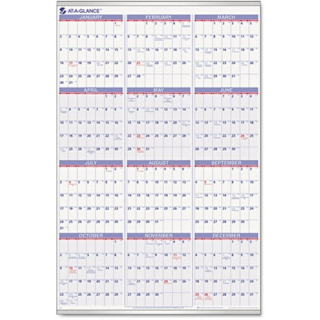 At-A-Glance Recycled Yearly Wall Calendar, 24" x 36", 2014