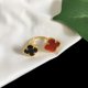 thumbnail image 1 of Van Cleef Anillo De Doble Flor De Trébol De Cuatro Hojas Chapado En Oro De 18 Quilates VCA, 1 of 4