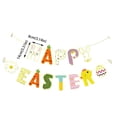 thumbnail image 3 of CoreLiving Easter Bunny Garland Felt Happy Easter Banner Spring Easter Egg Decorations for Mantle Fireplace Indoor Home Party Favor Supplies Pastel Bunting, 3 of 8