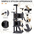 thumbnail image 6 of CL.HPAHKL 62 in Cat Tree Tower, Multi-Level Cat Condo Furniture with Scratch Post & Funny Toys for Kittens Pet House Play, Dark Gray, 6 of 7