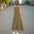 thumbnail image 5 of Girls Summer Cotton Linen Dress Sleeveless Flowy Maxi Dress Casual Loose Beach Dresses Tank Sundress with Pockets, 5 of 5