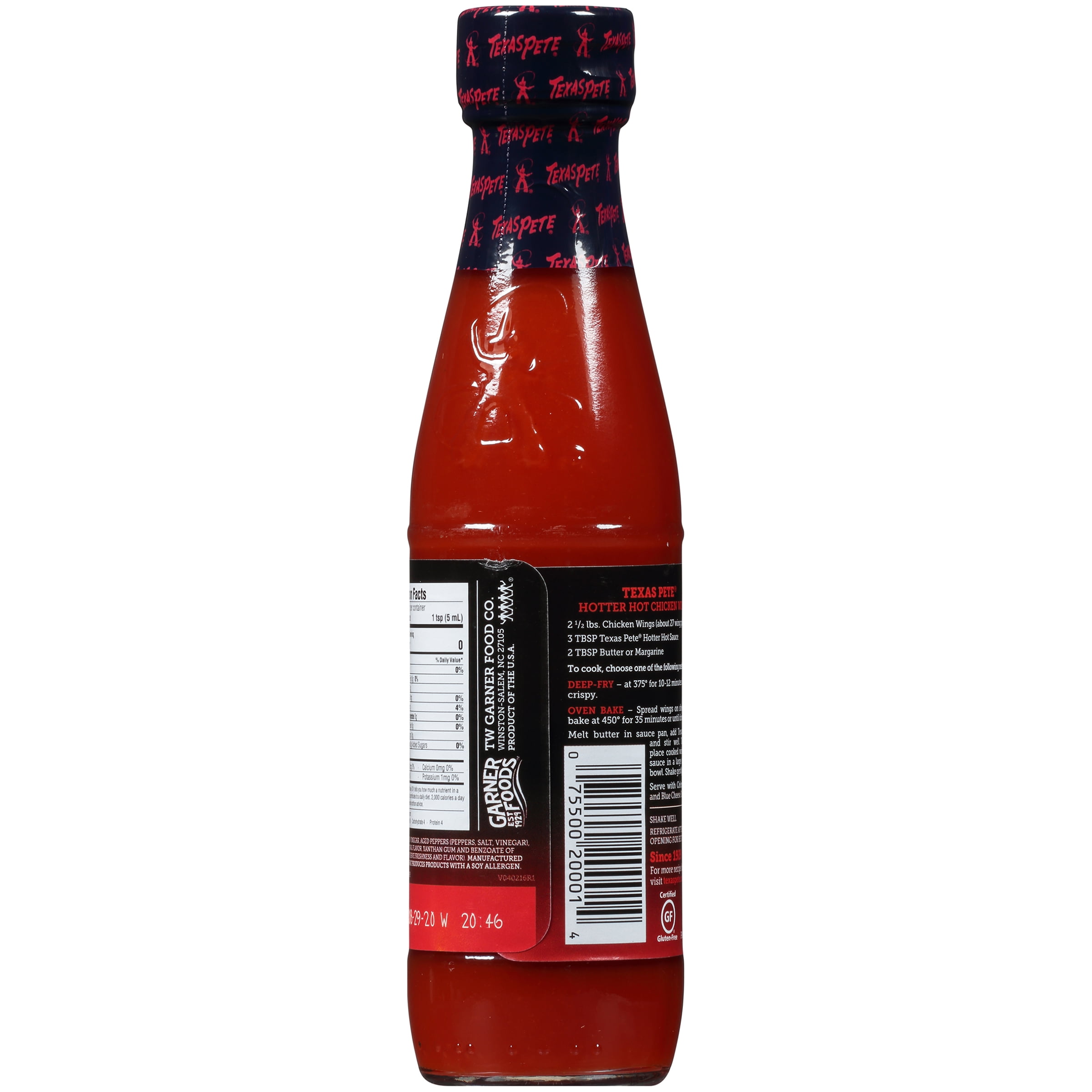 (6 pack) Texas Pete Hotter Hot Sauce 6 fl oz, Gluten-Free Certified