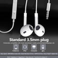 thumbnail image 3 of Auriculares con cable Perisail con micrófono de 3,5 mm, paquete de 2, blancos, 3 of 8