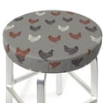 thumbnail image 3 of Easygdp Rooster Print Easy To Install Bar Stool Covers&Stool Covers Round&Elastic Stool Cover, Barstool Covers,Washable&Bottom With Elastic Edge-13 inch, 3 of 7