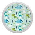 thumbnail image 1 of 4PCS Round Dinosaur Cabinet Fluorescence Knob Glowing in the Dark Furniture Drawer Pulls Handle with Screws, 1 of 5