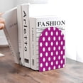 thumbnail image 6 of Naloa Purlpe And White Polka Dot 2 Pcs Bookend Large Capacity Office Book Ends for Home Office Library School Study Decoration, 6 of 8