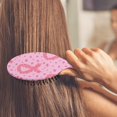 thumbnail image 3 of Pink Breast Cancer Ribbon Floral Pattern Hair Brush,Girls Detangling Hair Brush,Glide Through Tangles with Ease for Wet & Dry Hair,8.8"X2.8", 3 of 7