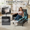 thumbnail image 5 of LAZZO Black Faux Leather Accent Chair with Arms, Modern Small Office Chair with Metal Legs for Living Room Bedroom Waiting Room, 5 of 7