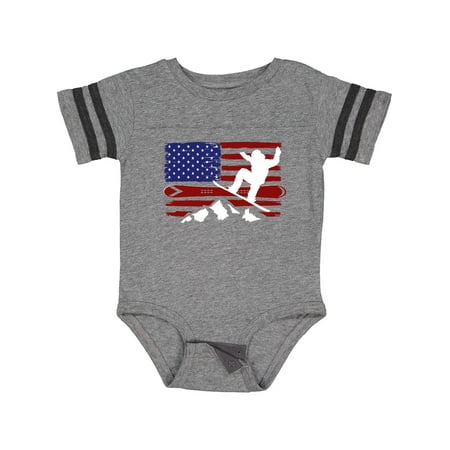 

Inktastic Snowboarding US Flag Gift Baby Boy or Baby Girl Bodysuit