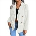 thumbnail image 3 of Womens Double Breasted Corduroy Blazers Casual Long Sleeve Open Front Cardigan Jackets Work Office Suits, 3 of 3