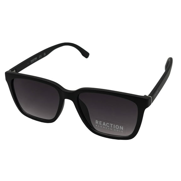 Kenneth Cole Reaction Mens Matte Black Sunglass Soft Square Plastic KC1434. 2B