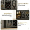 thumbnail image 5 of ANPOO 47"W Farmhouse Coffee Bar Cabinet Wine Rack and Storage, Tall Wine Bar Cabinet with 3 Tier Storage Hutch, Buffet Cabinet with LED Light and Glass Racks for Kitchen Dining Room, 5 of 7