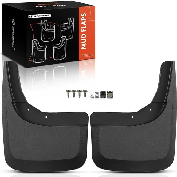 A-Premium Set of 2-PC Rear Mud Flaps Splash Guards Compatible with Chevrolet Silverado 1500 2019-2024 Pickup, Left & Right Mudguards Mudflaps, with Hardware Accessories (Not for Legacy Models)