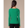 thumbnail image 4 of DARING DIVA Women's Boat Neck Long Sleeve Ribbed Sweaters S Green, 4 of 6