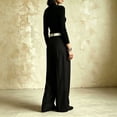 thumbnail image 6 of Smsaxvxz Womens Baggy Fashion Dress Pants Lightweight Pleated Wide Leg Pants Casual Loose Trousers Black 3XL, 6 of 8