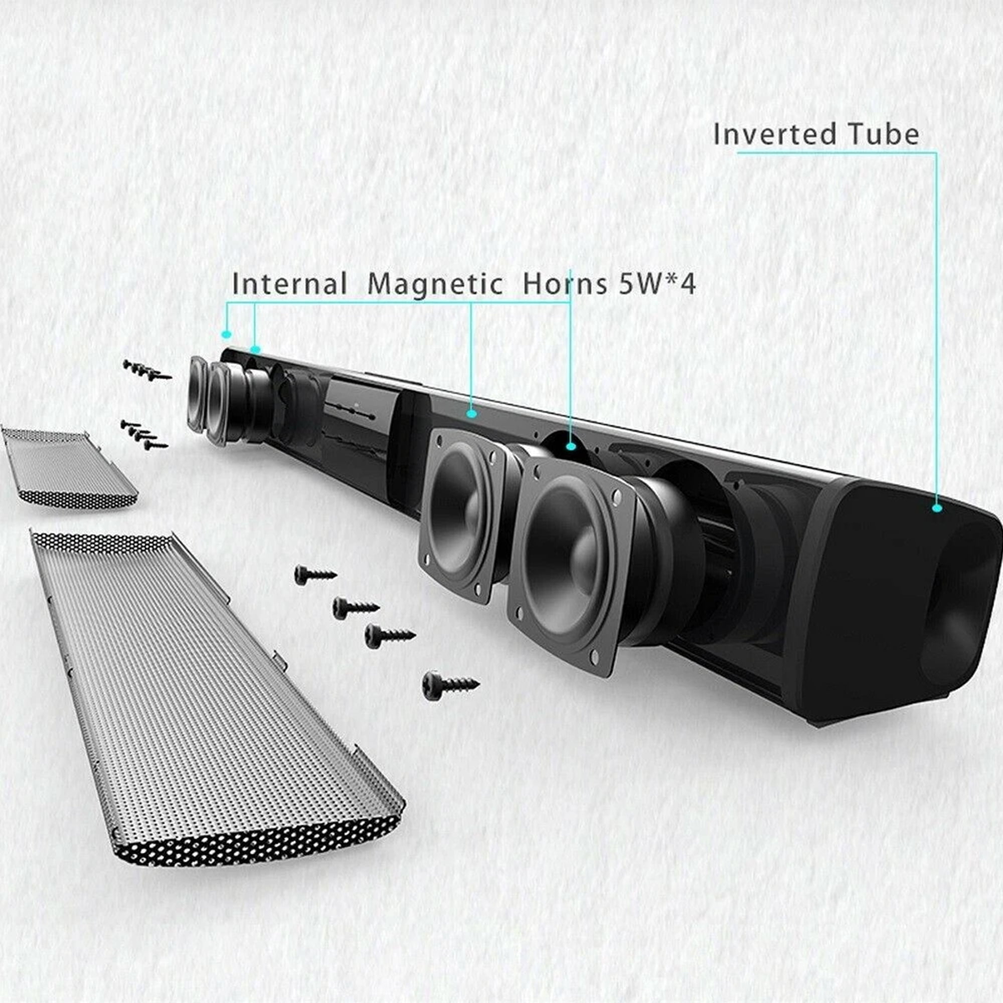 Portable Bluetooth Speaker with FM Radio, TF Card Reader, and RCA Input - 20W Stereo Sound, 3.5H Playtime, Type-C Charging, Built-in Antenna, Remote Control Included