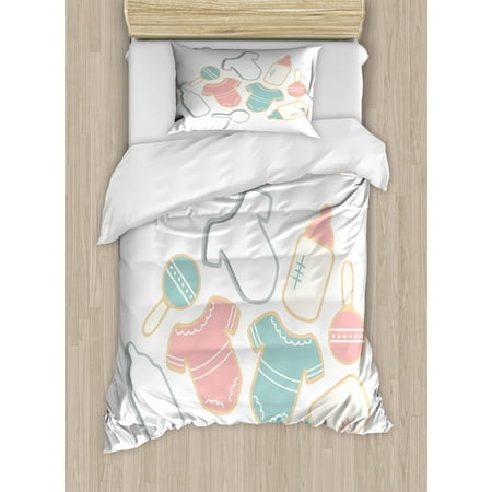 Oh Baby Duvet Cover Set Twin Size Newborn Baby Element Pattern