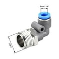 thumbnail image 2 of Elbow Push to Connect Air Fittings 6mm Tube OD  X 3/8PT Thread Pneumatic Connectors Grey 2Pcs, 2 of 3
