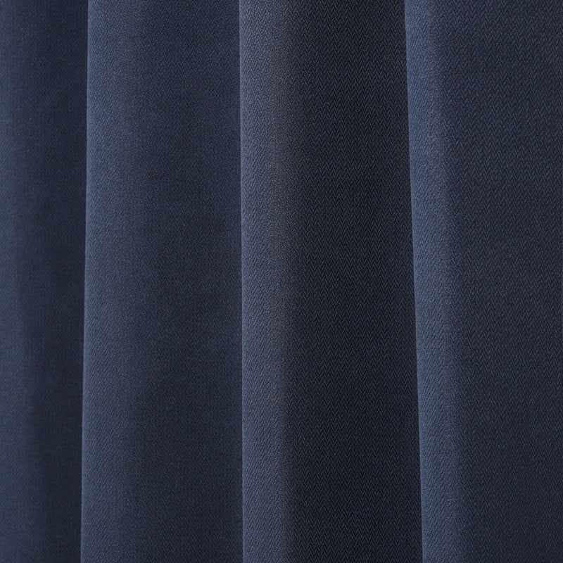 Superior Nyan 100% Blackout Curtains Set of 2, Grommet Header Curtain Panel Pair, Navy Blue, 52"W x 84"L