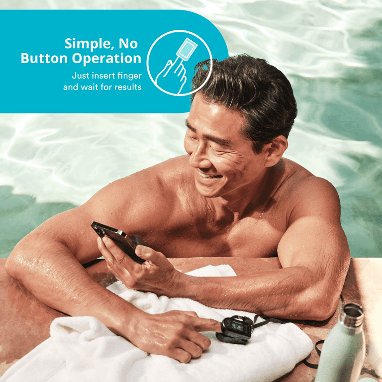 Homedics Smart Pulse Oximeter - Bluetooth Fingertip Oxygen Monitor With Heart Rate, OLED Screen, Auto-Rotating Display