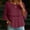 Hot Pink, variant on Hueook Tunic Shirts for Junior Eyelet Embroidery Women's Casual Linen Blouse Round Neck 3/4 Sleeve Lace Detail Ruffle Hem Summer Top Coffee S