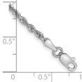 thumbnail image 2 of 10k White Gold 2.25mm Quadruple Rope Chain Bracelet Anklet, 2 of 6