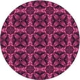 thumbnail image 1 of Ahgly Tapis Rond Lavable en Machine Intérieur Transitionnel Rose Illet Foncé, 4 Pieds Rond, 1 of 7