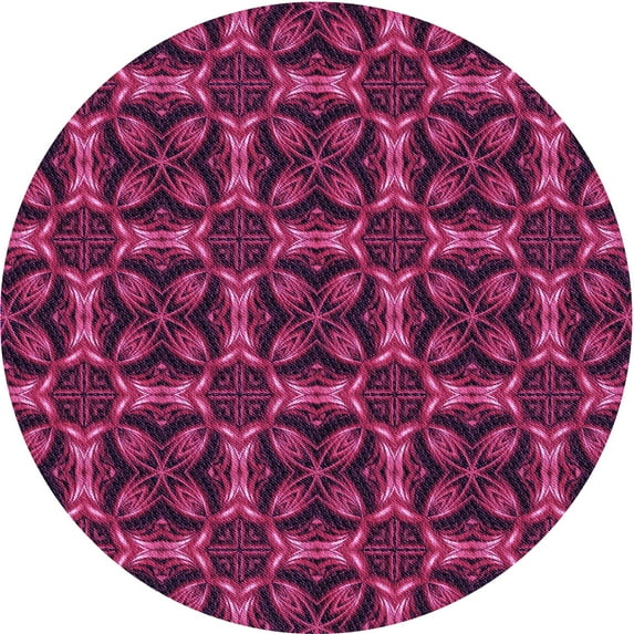Ahgly Company Machine Washable Indoor Square Transitional Dark Carnation Pink Area Rugs, 3' Square