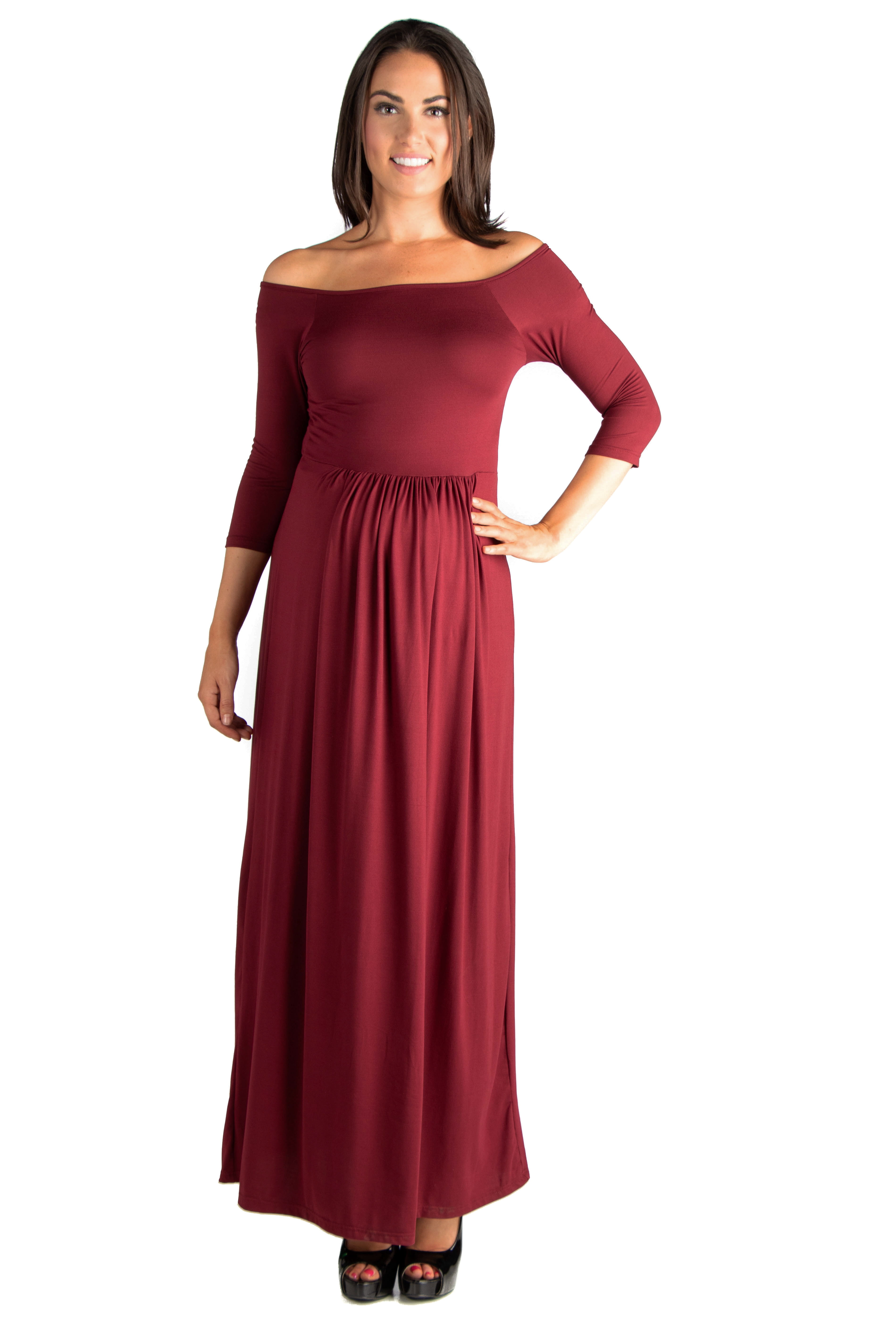 24/7 Comfort Apparel 24seven Comfort Apparel Off Shoulder Maternity