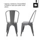 thumbnail image 5 of Set De 2 Silla Tolix Metalicas Restaurante Comedor Exterior plateado Big Room KT9908, 5 of 7