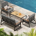 thumbnail image 3 of Patio Furniture Set on Sale, Outdoor Conversation Set with Soft Cushion & Coffee Table for lawn, Yard, Poolside, 3 of 9