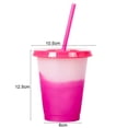 thumbnail image 6 of Opolski 473ml Lidded Water Cup Lidded Color Changing Plastic Daily Use Straw Juice Cup Kitchen Supplies, 6 of 8