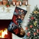 thumbnail image 1 of Stranger Things Tema: Calcetines de Navidad, fino lino blanco para colgar en escaleras y chimenea, decoración navideña para el hogar, regalo de Navidad. 54cm × 38cm, 1 of 5