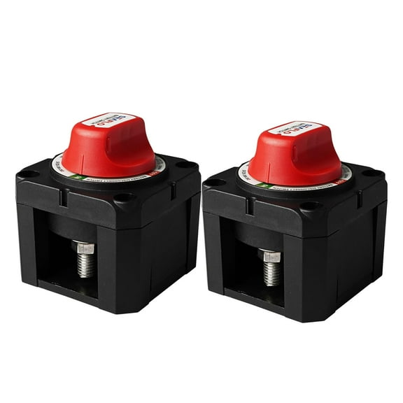 SEAFLO 300A Battery Disconnect Switch – 12V/24V/48V Heavy-Duty Isolator Switch, Single Circuit ON/Off, IP66 Waterproof, Auto, Marine, Boat, RV, Car, ATV – CE & RoHS Certified (On/Off |2-Pack)