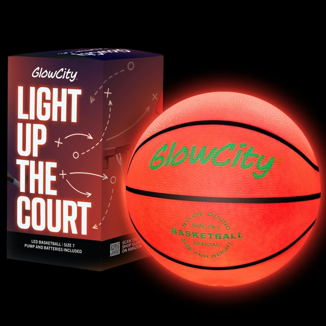 Baloncesto GlowCity que brilla en la oscuridad para Teen Boy Red