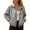 Gray, variant on Womens Waterproof Rain Jackets Zip Up Long Sleeve Cropped Windbreaker Casual Lightweight Outdoor Travel Hiking Raincoat with Pockets