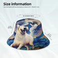 thumbnail image 2 of Kll Vintage Starry Sky Puppy Bucket Hat for Women Men Packable Travel Beach Sun Hat Outdoor Rave Accessories Reflective Fisherman Cap, 2 of 6
